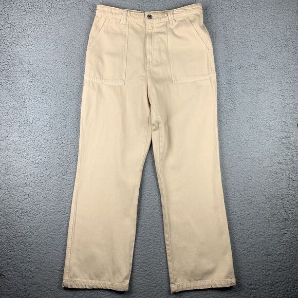 zara high waist wide leg pants Women’s XL (32 Waist)‎ cream 8197/215 New Office - Picture 7 of 16